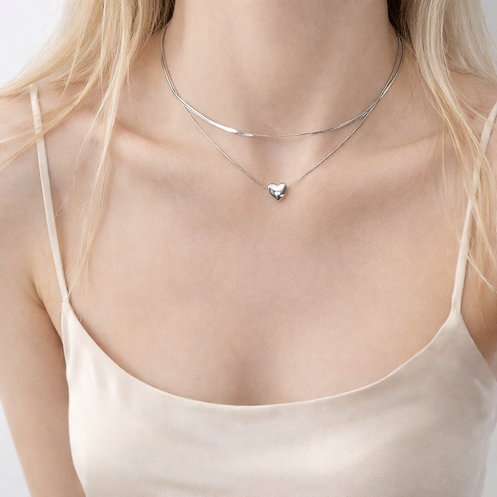 Origin Heart Silver• Necklace & Ring  SET